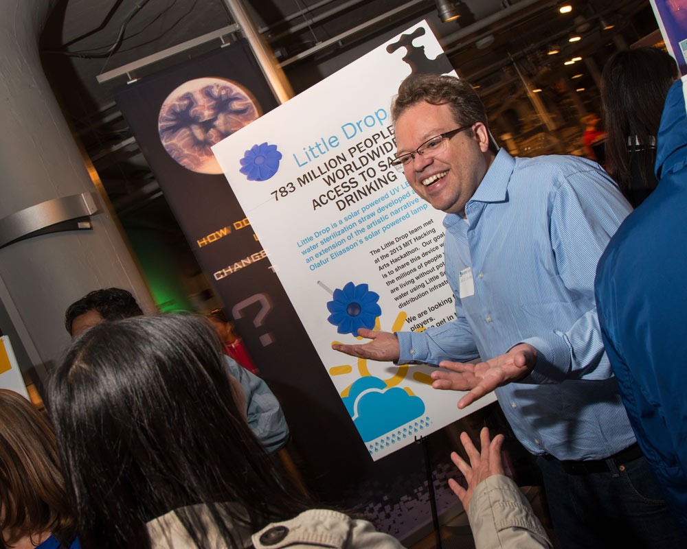 Marcelo Giovanni deCastro represents the Little Drop Team at Energy Night, 2012. Credit: L. Barry Hetherington.