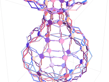 Computer diagram of a light bulb shaped object made of connected nodes.