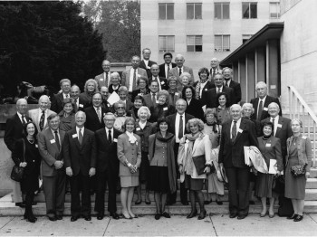 A group poses for a photo.