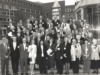 A group poses for a photo.