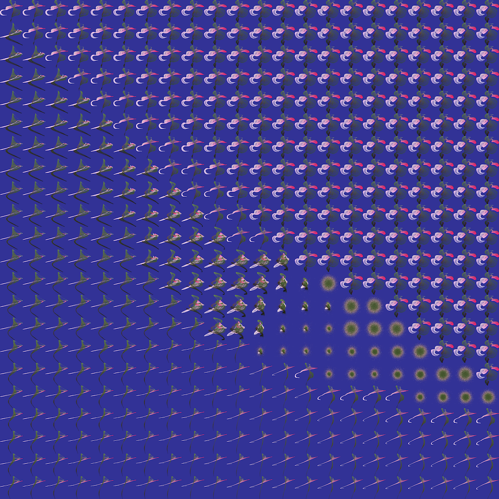 Jason Levine, t-SNE grid of the iterations of a t-SNE of the pixels of an image of a flower. Photo: Courtesy of the artist.