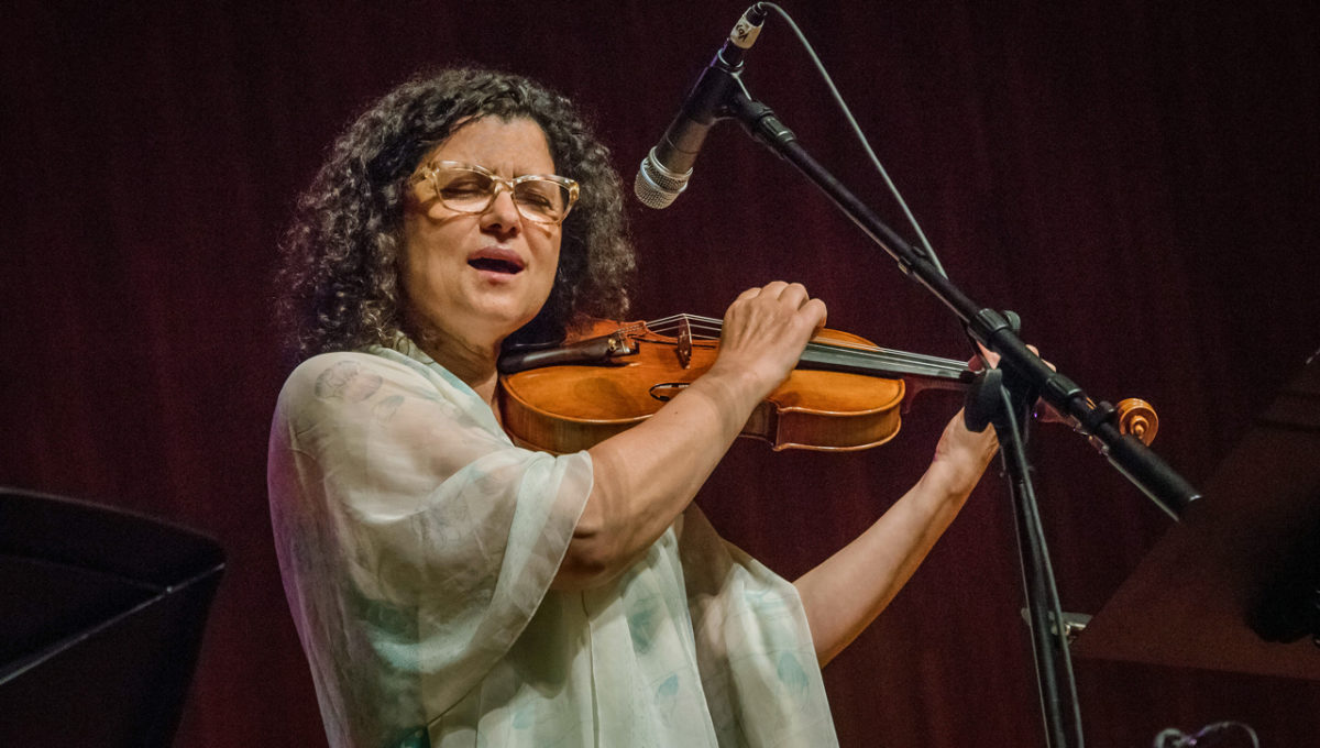 Iva Bittová performs with EVIYAN during Exploring Improsition concert at MIT, 2016. Credit: L. Barry Hetherington.